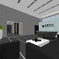 Modern Hotel Lobby Interior Design With Reception Desk Sofa And Green Plant