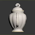 Elegant White Porcelain Teapot With Pink Rose And Gold Trim Design