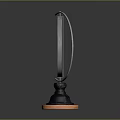 Table Clock With Wooden Dial Metal Frame And Black Orange Base Stand