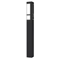Modern Black Metal Outdoor Light Post Design With Glass Panel For Garden Decoration