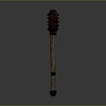 Ancient Melee Weapon With Spiked Head And Wooden Handle Design