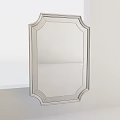 Silver Framed Decorative Mirror With Elegant Modern Design For Home Decor 3d model