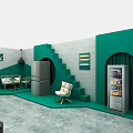 Modern Open Kitchen Interior with Island Counter as Ideal Check in Photo Spot