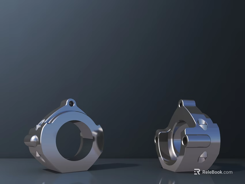 Two Piece Stainless Steel Industrial Hardware Tools With Precision Clamp Design 3d model 