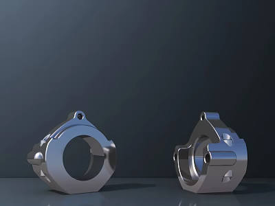 Two Piece Stainless Steel Industrial Hardware Tools With Precision Clamp Design 3d model