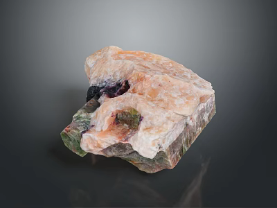 Natural Wood Stone Decorative Material With Pink Green Dark Color And Natural Texture 3d model