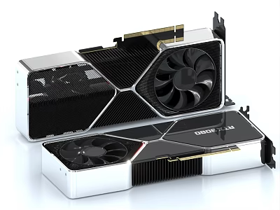 High Performance Gaming Graphics Card With Dual Fans Metallic Heatsink And Silver Black Design 3d model