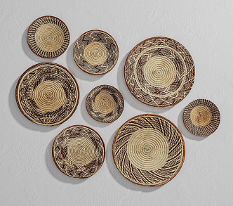 Round Decorative Wall Decorative Wall Decorative Pendant Combination Hemp Rope Round Pendant Wall Decorative 3d model