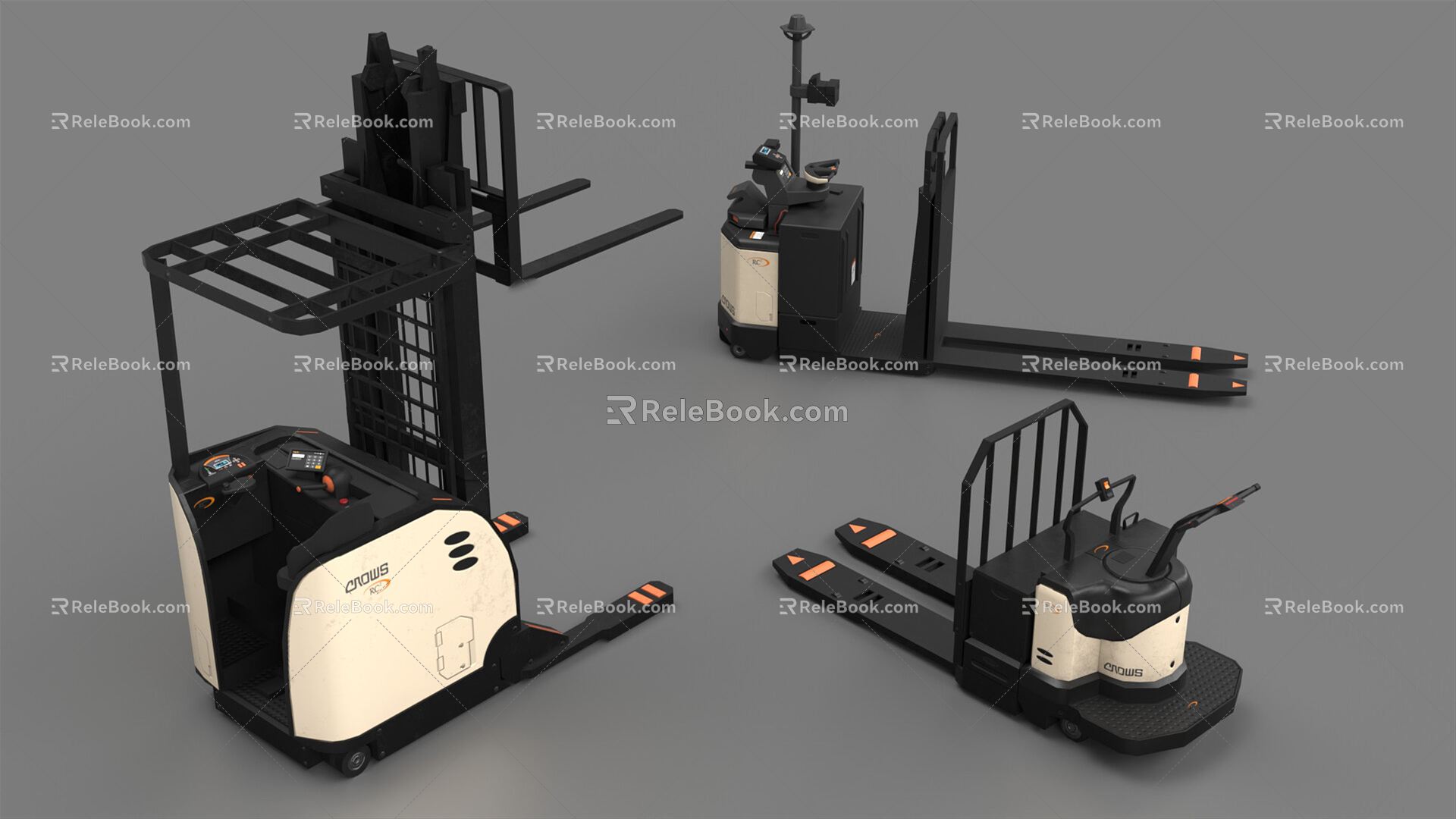 Modern Forklift Low Poly Forklift Cartoon Forklift 3d model