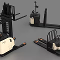 Industrial Forklift Equipment Featuring Various Electric Pallet Trucks And Stacker Models