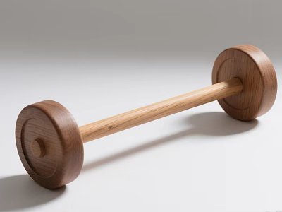 Natural Wooden Dumbbell Perfect for Home Fitness Training and Workouts 3d model