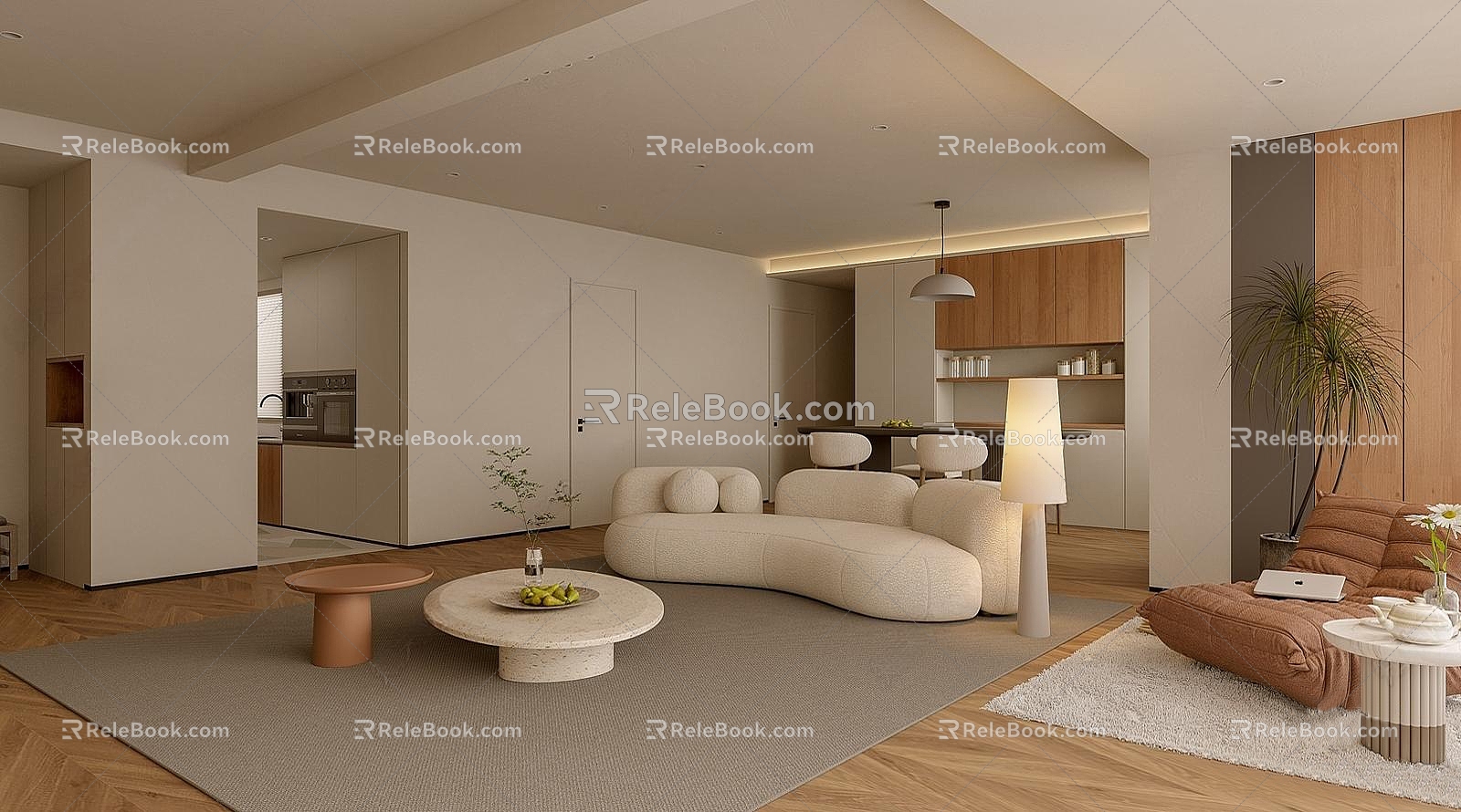 Minimalist Living Room 3d model