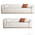 Light Beige Casual Sofa Set With Quilted Upholstery And Decorative Pillows