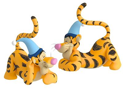 Doll Tiger Toy Ornaments Children's Toys 3d model