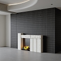 Modern Minimalist Fireplace 3d model