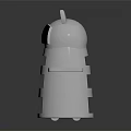 Adorable White Cat Shaped Robot Design With Blue Eyes Ears And Tray Layers