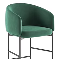 Modern Upholstered Bar Stools With Beige Brown Seats And Black Metal Frames