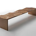 Elegant Public Bench With Curved Wooden Wave Pattern Surface And Modern Design 3d model