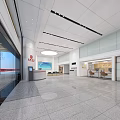 Spacious Bright Service Hall With Circular Ceiling Light Sofa Rest Area And Self Service Machines