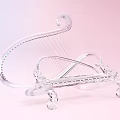 Transparent Crystal Harp Decorative Musical Instrument Art Supplies with Elegant Design