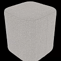 Modern Light Gray Cube Shaped Ottoman with Textured Upholstery for Living Room