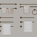 Stylish Bathroom Accessories with Gold Towel Bars Towel Rings and Hanging Towels