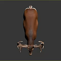 Majestic Brown Deer With Impressive Large Antlers Standing On Gray Background