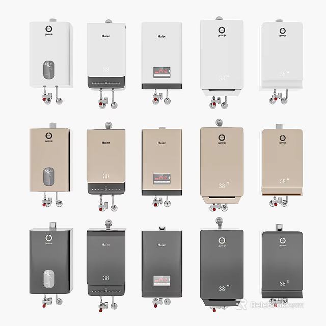 Electric Water Heaters for Daily Home Use with Various Colors and Modern Designs 3d model 