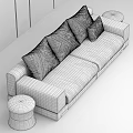 Stylish Fabric Multi person Sofa For Modern Living Room With Soft Cushions