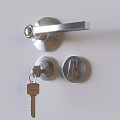 Door handle door lock key hardware 3d model