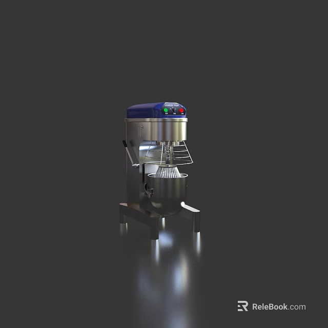 Commercial Electric Food Mixer With Stainless Steel Body And Digital Control For Professional Kitchen 3d model 