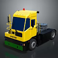 Yellow Hyster Industrial Truck Featuring Red Warning Light And Green Grille