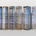 Modern Elevators With Glass Panels And Metal Frames In Various Colors And Styles