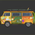 minibus minivan driverless bus school bus van box car 3d model