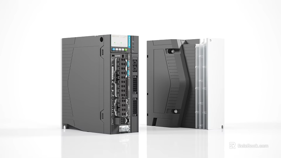 Modern Gray And White Industrial Controllers With Interface Panels And Transparent Sections 3d model 
