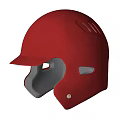 Red Shiny Sports Equipment Baseball Helmet With Ventilation Holes And Comfortable Interior