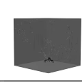 Small Orange and Black Reptile On Intricate White Spider Web Against Gray Background