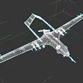 Gray Unmanned Fighter Jet With Long Wings And Underwing Payloads On Dark Background