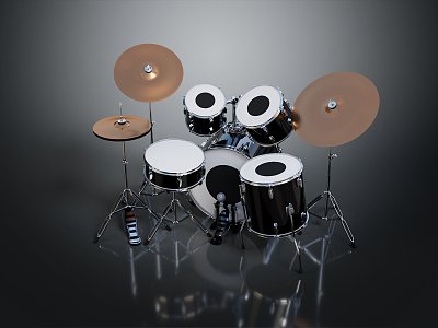 modern drum set percussion rock musical instrument music equipment model