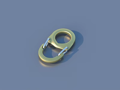 Golden Metal Double Ring Buckle Practical Stylish Daily Life Accessory 3d model