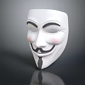 White Classic Mask With Black Eyebrows Mustache And Pink Cheeks Design 3d model