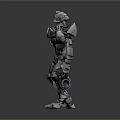 Sci Fi Robot Character With Metallic Body And Mechanical Structure Design 3d model