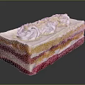 Delicious Layered Cake With Whipped Cream Topping And Colorful Fruit Layers