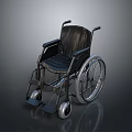Modern Metallic Frame Wheelchair With Black Seat Large Wheels And Small Casters