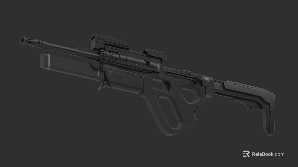 Modern Tactical Rifle with Scope Rail System and Ergonomic Grip Design 3d model 
