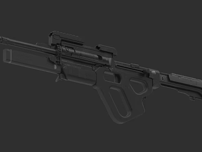 Modern Tactical Rifle with Scope Rail System and Ergonomic Grip Design 3d model