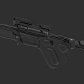 Modern Tactical Rifle with Scope Rail System and Ergonomic Grip Design 3d model
