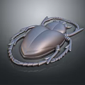 Detailed Metallic Beetle 3D Rendered With Shiny Exoskeleton On Dark Background