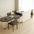 Modern Dining Table and Chair Combination Dining Chair Single Chair Island Table Dining Table 3d model