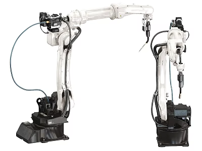 Advanced Industrial Robotic Arms With Articulated Joints For Automated Manufacturing Processes 3d model